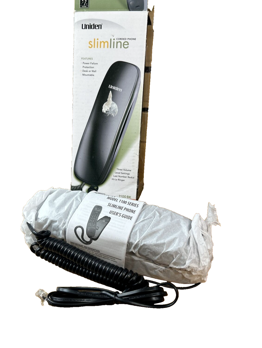 Uniden Slimline 1100BK Black Handheld Single-Line Operation Corded