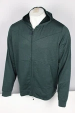 Peter Millar Men's Hoodie Full Zip Beaumont Performance Long Balsalm Green