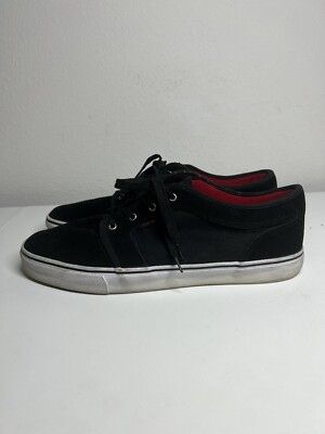 Airwalk Mens Black Suede Low Top Lace Up Skate Sneakers Shoes