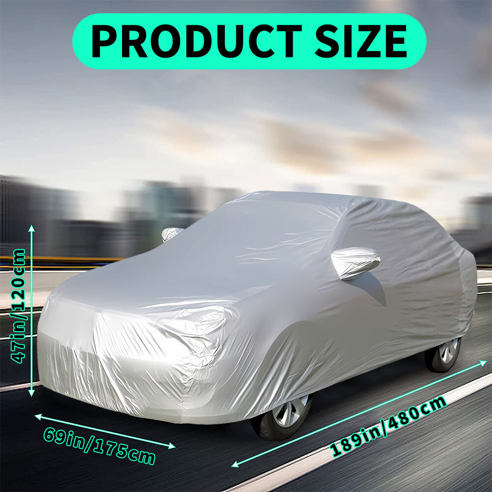 All-Weather Car Cover For 1984-2012 Jeep Cherokee - Waterproof, UV Resistant, Soft Inner Lining With Mirror Pockets, Storage Bag & Lock (Gray, Size S3)