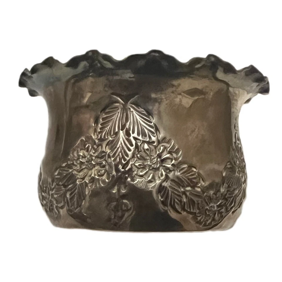 Antiguo juego de dos azúcares y cremas inglesas de plata de ley de H.J. C&C Company Foto 4 de 4