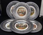 Complete Set Of 6 The Great American Revolution 1776 Pewter Plates Canton OH — photo 1
