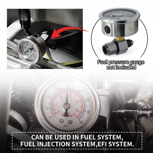 2PCS Fuel Pressure Fitting AN Male to Female 1/8 NPT Gauge Port Hose Adapter - Afbeelding 3 van 11