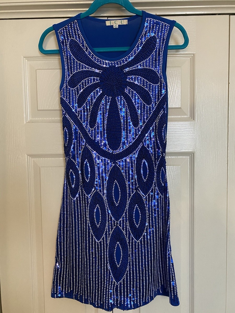 blue sequin flapper dress Ever-Pretty 1920s Sequin Fringe Flapper Dress with Cap Sleeves