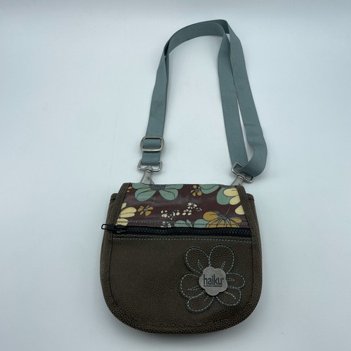 HAIKU Sharon Eisenhauer Crossbody Messenger Bag Floral Print 7"x7" Casual Chic - Picture 2 of 9