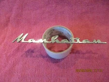 KAISER MANHATTAN GENUINE FACTORY OEM METAL SCRIPT EMBLEM # 792754 FREE SHIPPING