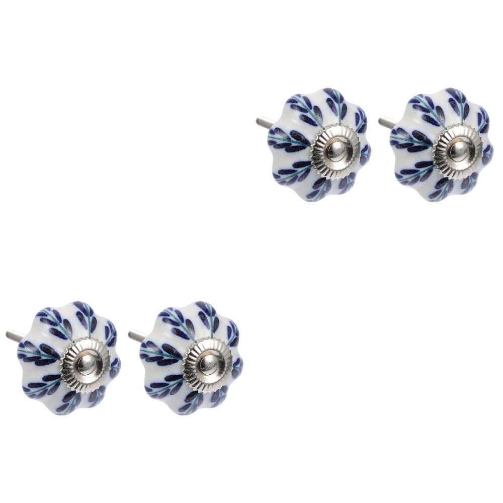 4 Pcs Round Ceramic Handle Ceramics Vintage Knob Decorative