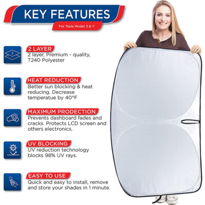 Best Windshield Sunshade Accessories For Tesla Model Y/3 - View #10