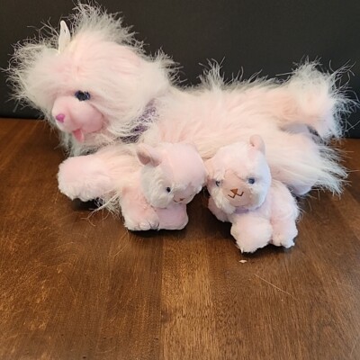 Vintage Kitty Magic PINK Plush Kitten Set With Mom Cat Marvel 2001 Toy