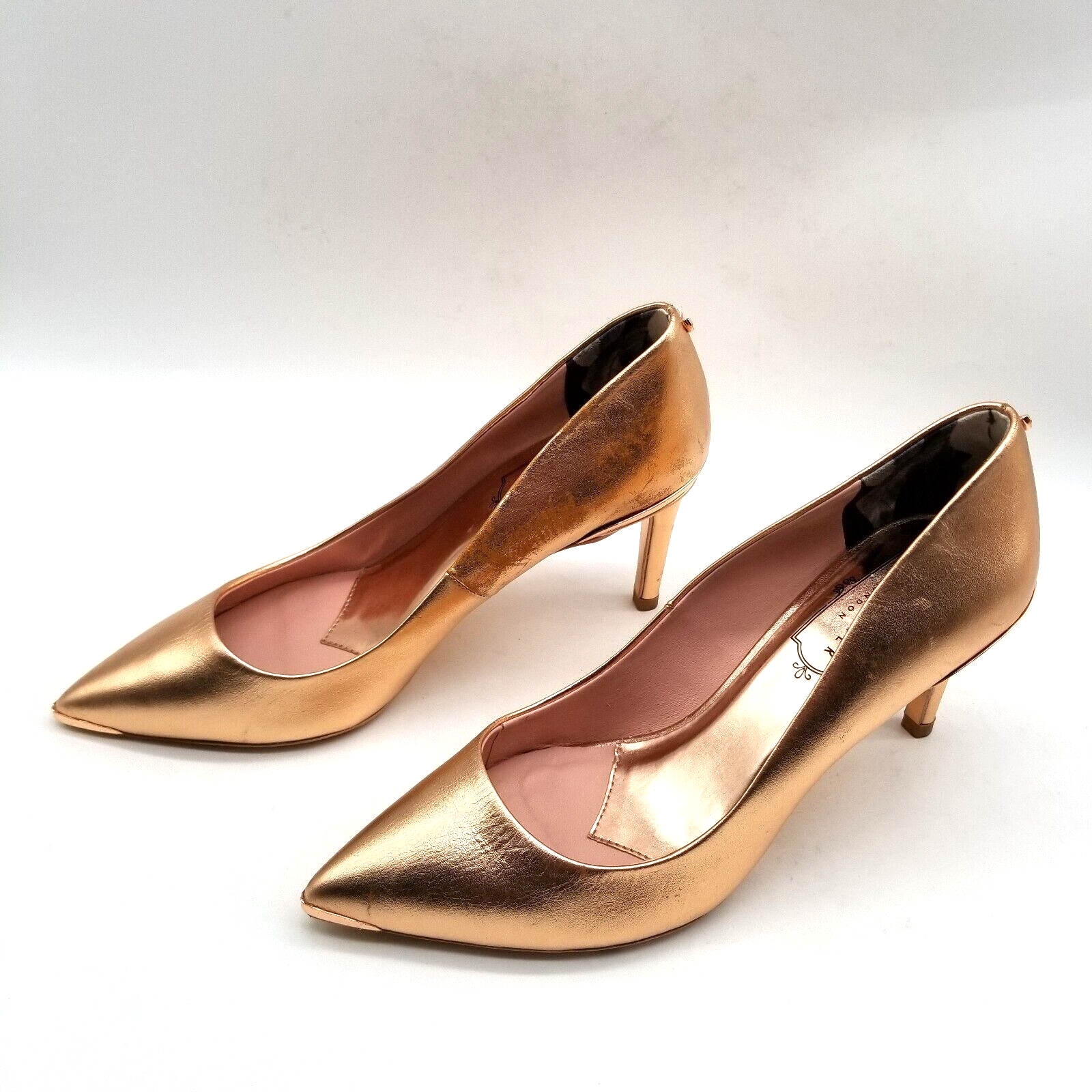 Ted Baker Women Rose Gold Leather Pump Heel 5 | eBay
