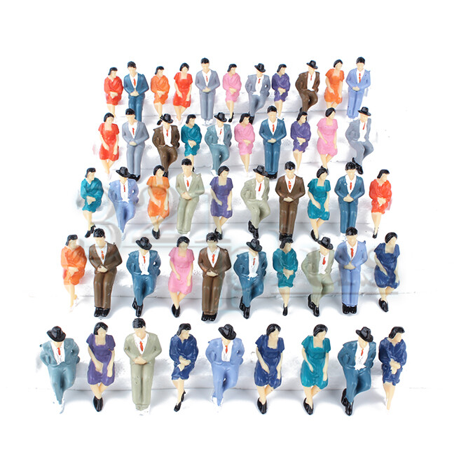 50 Stück Sitzende Figuren 1:32 Für Modelleisenbahn - Miniatur Menschen Für Modellbau Szenen