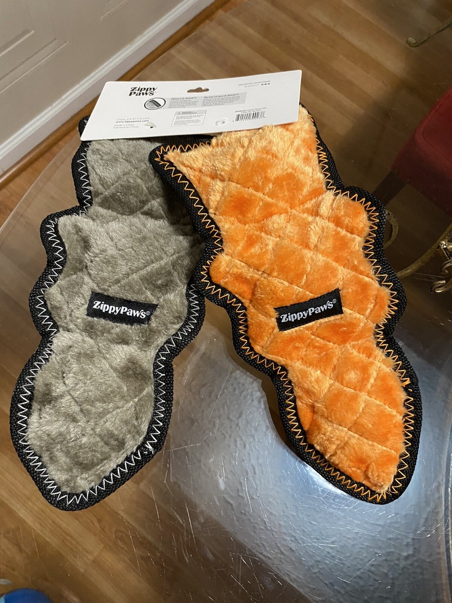NEW Zippy Paws Set /2 Durable Dog Toy Z Stitch Flat with