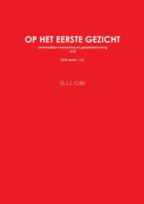 Calis - Op het eerste gezicht OCR ISBN - New paperback or softback - X555z