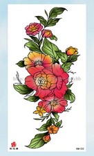 retro boho flower large 8.25" temporary tattoo pretty tattoos