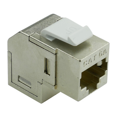 2 x Cat 6A Netzwerk RJ45 Kupplung gewinkelt 90° Keystone Modul LAN 10 Gig 500MHz