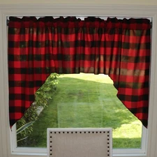 lovemyfabric Buffalo Check Polyester Swag/Valance 72 Inch Wide 36 Inch Tall