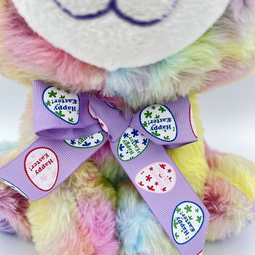 Oso de peluche de Pascua sentado - Abrazo y Luv colorido 10" - Feliz arco de Pascua - Imagen 2 de 6