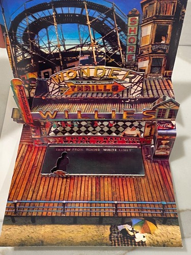 Pop Shots Pop Up Grußkarte 3-D Karte Boardwalk 1980