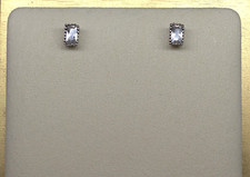 Radiant Cut Scallop Stud Earring 