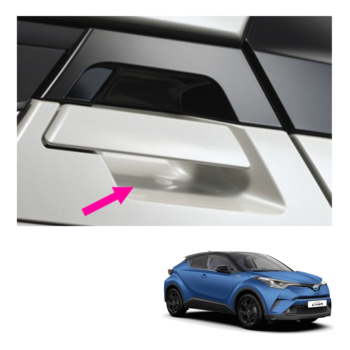 Fits Toyota C-HR Suv 18 19 Rear Door Housing Protective Film Clear