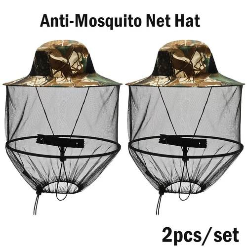 Anti-Mosquito Bug Bee Insect Head Net Hat Cap Sun Protect for Fishing Camping X