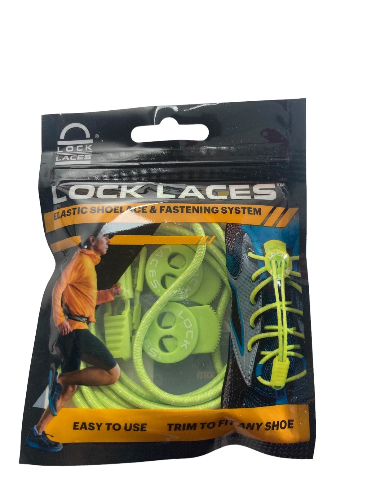 LOCK LACES Elastic Shoelace & Fastening System Sour Green Apple New