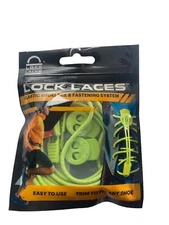 LOCK LACES Elastic Shoelace & Fastening System ~ Sour Green Apple ~ New One Size