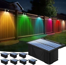 Solar Power Fence Lights Garden LED Deck Door Wall Stair Step Outdoor Lamp Decor