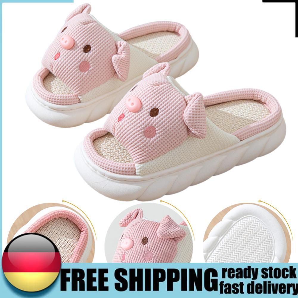 APL Pantofole slip on donna cartone animato punta aperta pantofole maialino pantofole per 4 stagioni