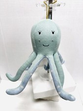 Best Years Knit Octopus Plush Green Blue Organic Cotton Washable 8 No Tag