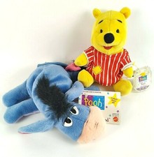 Winnie the Pooh Eeyore and Pooh Plush Lot Bean Bag Friends with Original Tags
