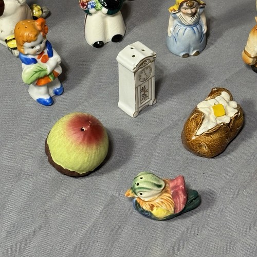 Lot Of 16 Vintage Salt & Pepper Shakers Japan Enesco Potato Bird Clock Cow Kids - 第 5/11 張圖片