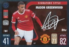 437 MANCHESTER UNITED GREENWOOD MASON SIGNATURE CARD TOPPS CHAMPIONS LEAGUE 2022