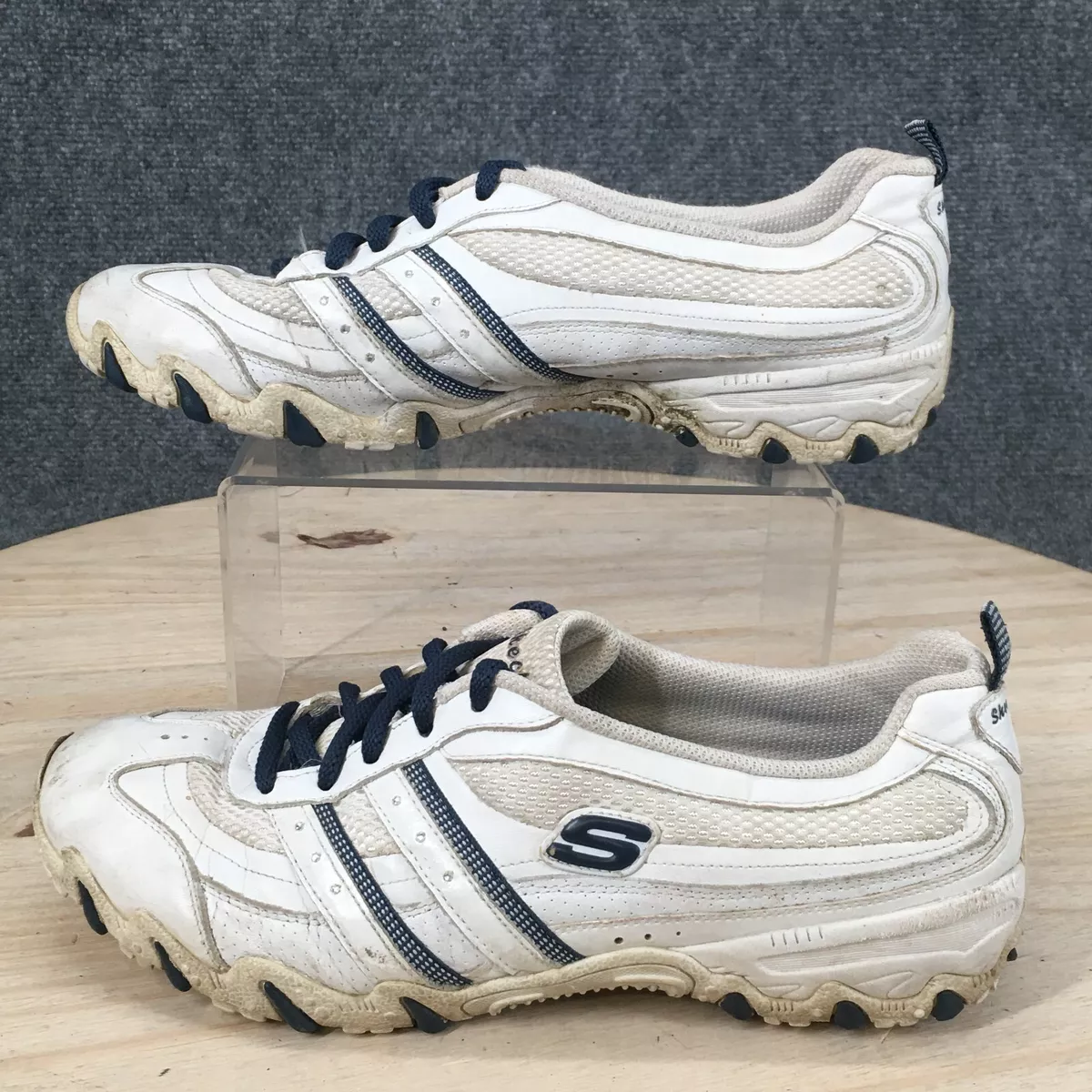 Skechers Shoes Womens 9.5 Compulsion Tennis Sneakers Lace Up 21204 White  Leather