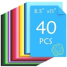 Ftumertly 40 Sheets Colored Cardstock, 20 Assorted Colors 180gsm/65lb Card St...