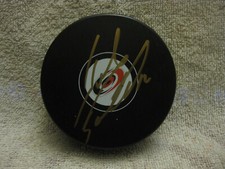 Julien Gauthier Carolina Hurricanes Signed Puck NHL autographed auto hockey