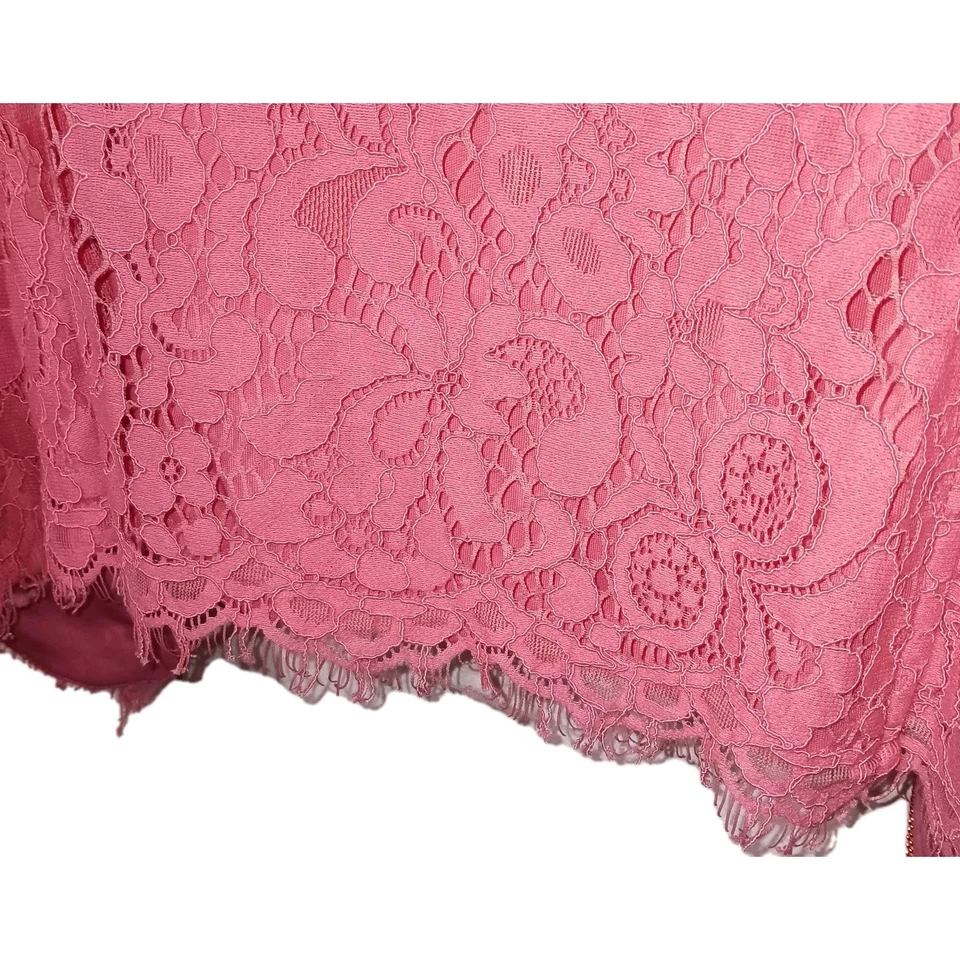 Chaqueta Isaac Mizrahi Live para mujer talla 2XL cremallera completa rosa encaje y punto manga larga Foto 4 de 4