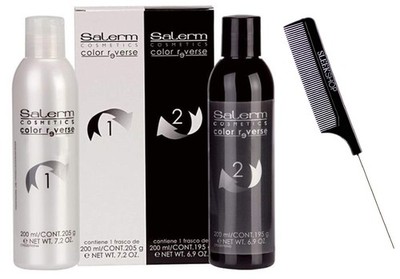 Salerm Cosmetics Color Reverse Hair Color Remover Step 1&2 7oz w/Steel Rat Tail