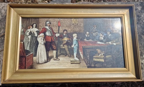 Vintage Gilt Framed Print And When Did You Last See Your Father W F Yeames (photo 2)