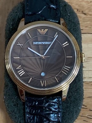 EMPORIO ARMANI Classic AR1613 Used Watch Men's Analog Brown Dial Wristwatch