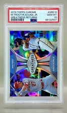 Mike Trout & Ronald Acuna Jr. 2019 Topps Chrome Greatness Returns  PSA 10 GEM MT