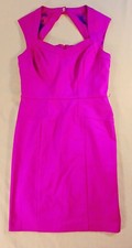 NWOT White House Black Market Dress Women 8 Fuchsia Sleeveless Back Slit Zipper