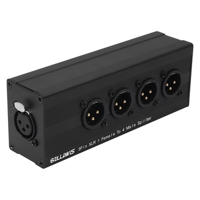 3 Pin XLR 1 Female to 4 Male Splitter,4Way XLR Single Input to Four Output Paral