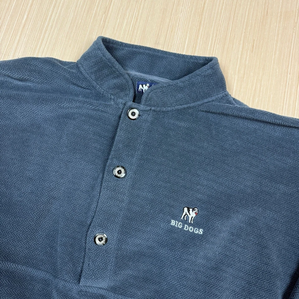 Vintage Big Dogs Sweatshirt Mens 2X 2XL Henley Grunge Minimalist 90s Heavy - Image 2 of 4