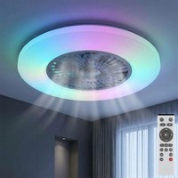 Deckenventilator Deckenlampe LüFter Dimmer Fernbedienung Timer RGB LED D 59,5 Cm