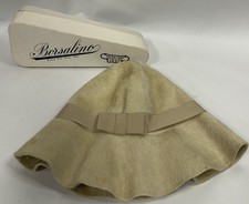 VTG Borsalino Womens Fur Felt Wide Brim Cloche Hat Cambini Firenze Italy Box C21
