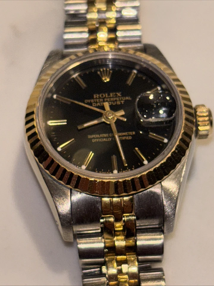 RELOJ ROLEX DATEJUST DAMAS ACERO ORO 18K ESFERA NEGRA DOS TONOS Foto 4 de 4