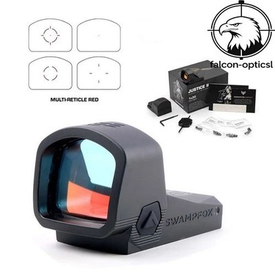 Swampfox Justice II 1x30mm 6MOA Red Dot Sight Multi Reticle RMR