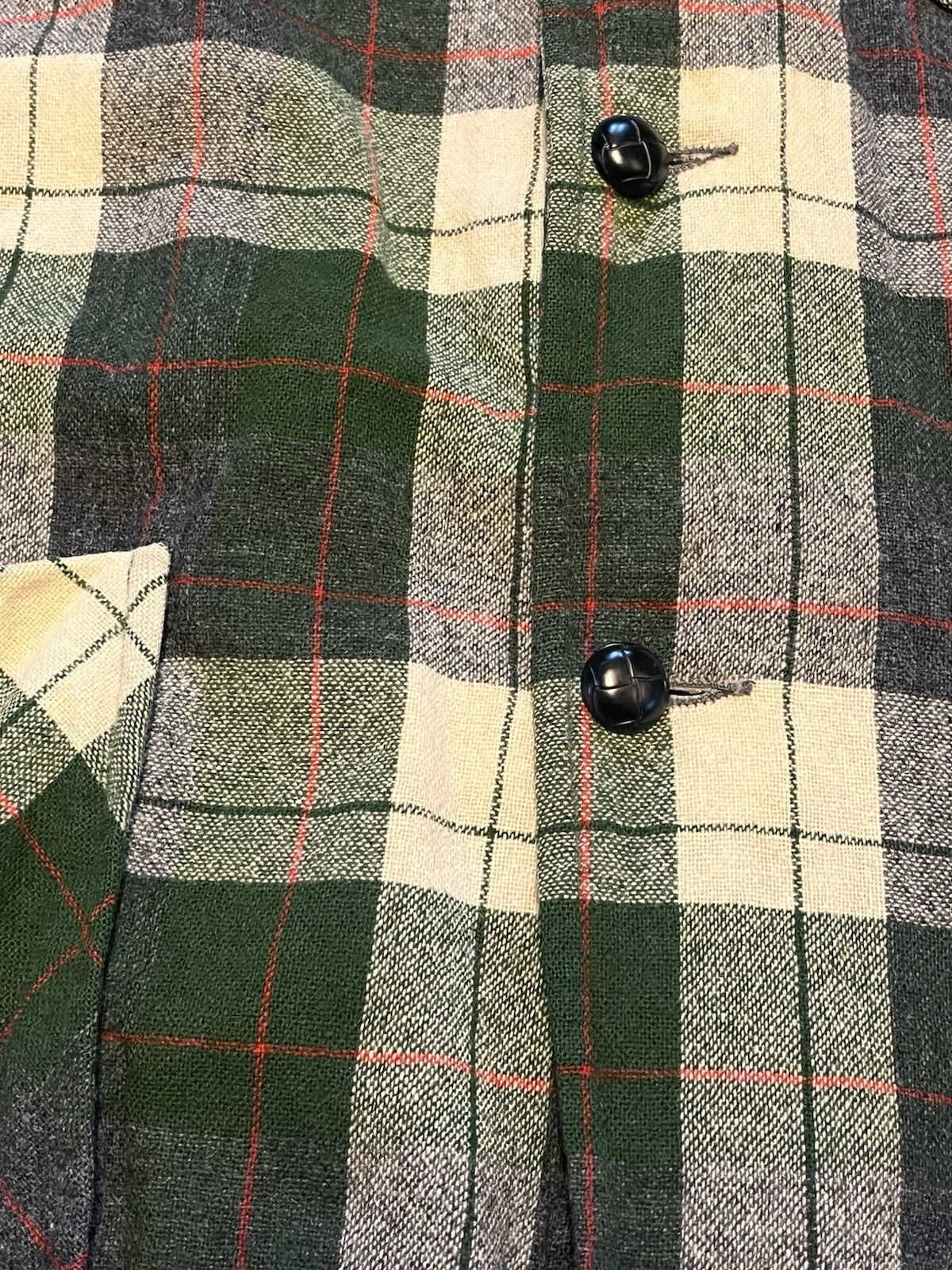 Vtg 60s Pendleton medium 3 Button Blazer Green Pl… - image 4