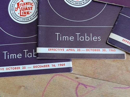 VTG Atlantic Coast Lines Railroad Public Timetable Lot Of 8 1953 1960s Western - Picture 5 of 16